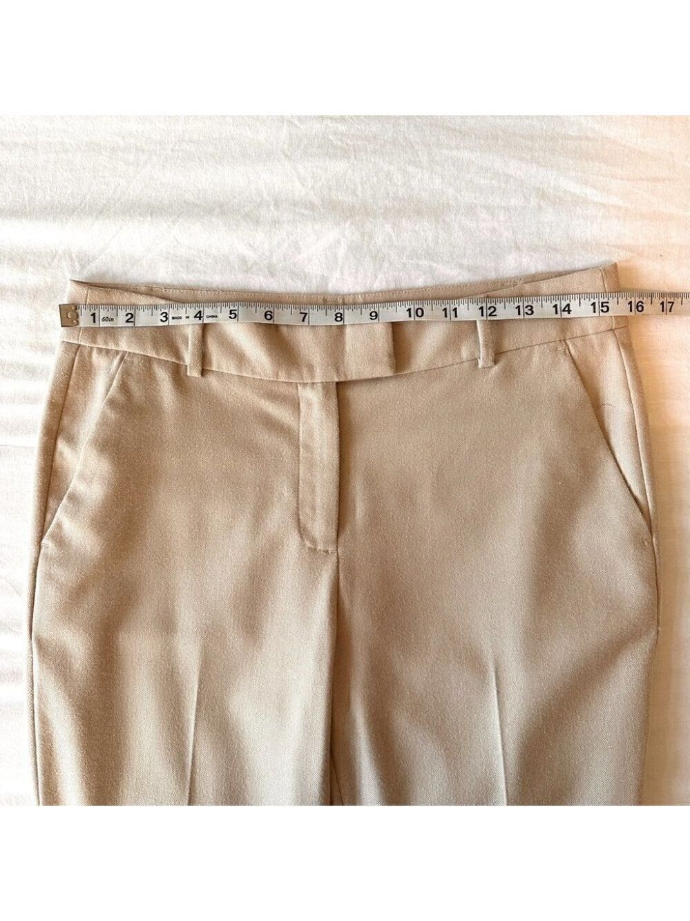 RW&Co. Womens Slim Leg Trousers Beige Size 4 Suiting Signature Fit Ankle Length - Picture 8 of 11
